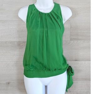 Emerald Green Sleeveless Bubble Hem Blouse - PM
